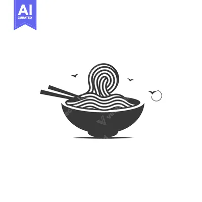 A Bowl of Noodles with Chopsticks and Flying Birds