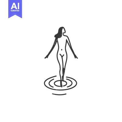 Woman Standing in a Circle of Water