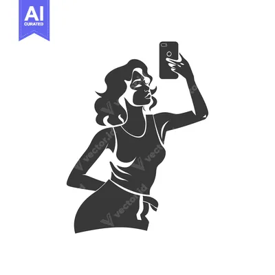 Aset premium populer: Woman Taking a Selfie with Smartphone