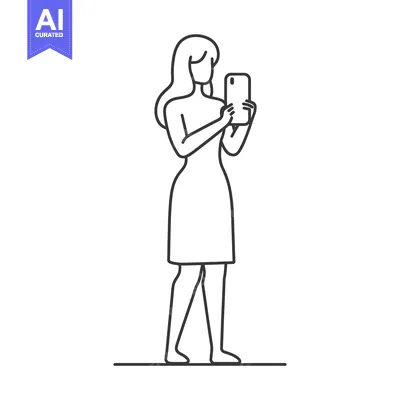 Woman Using Smartphone for Selfie or Video Chat
