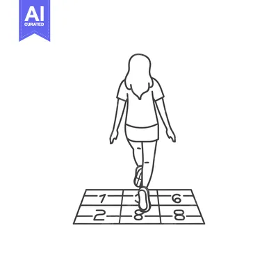 Woman Walking on a Numbered Grid
