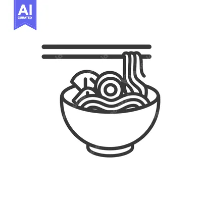 Aset desain premium: A Bowl of Noodles with Chopsticks and Toppings