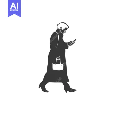 Woman walking with a handbag and using a phone