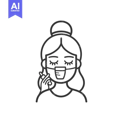Woman Wearing a Face Mask and Holding a Straw