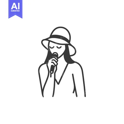 Woman wearing a hat singing into a microphone