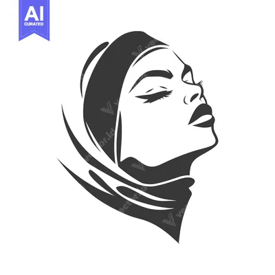 Woman Wearing a Headscarf with Closed Eyes and Lips Pursed