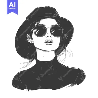Woman Wearing Sunglasses and a Hat with a Turtle Neck