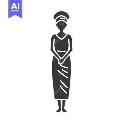 Woman Wearing Traditional African Clothing with Headscarf