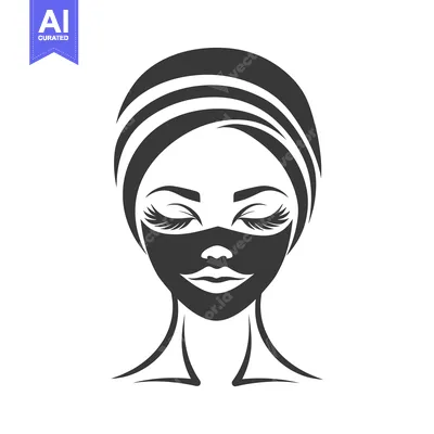 Woman with a Black Facial Mask and Hair Wrapped in a Towel
