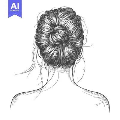 Woman with a Bun Hairstyle Viewed from Behind