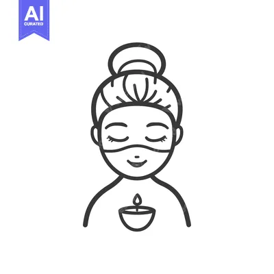 Woman with a Face Mask and a Candle in a Bowl