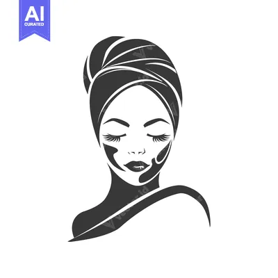 Woman with a face mask and a towel on her head