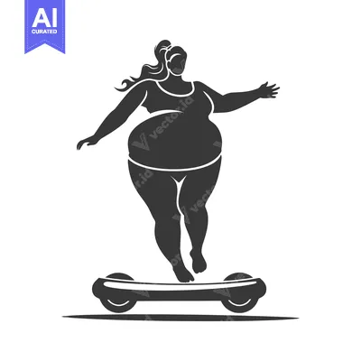 Aset premium populer: Woman with a ponytail riding a hoverboard