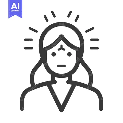 Woman with a Third Eye and Radiating Lines Above Her Head