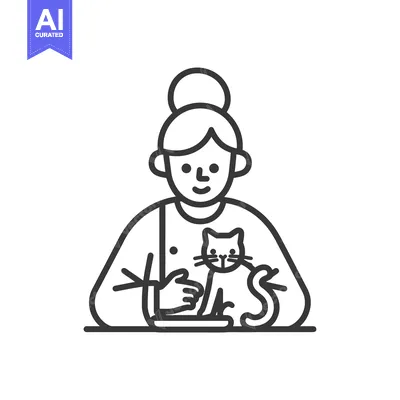 Woman with bun hairstyle holding a cat on her lap