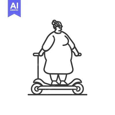 Woman with Bun Riding an Electric Scooter