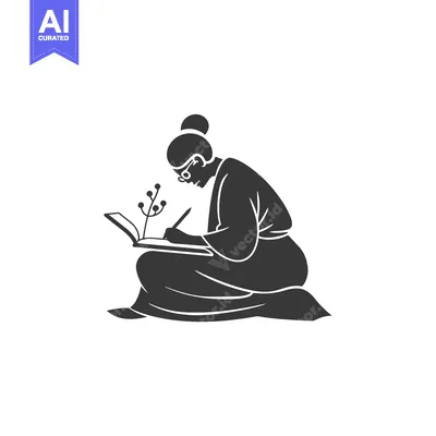 Woman with Bun Writing in a Book