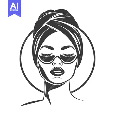 Woman with Closed Eyes and Eye Patches Wearing a Turban