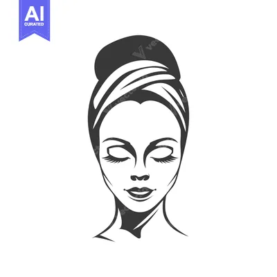 Woman with Closed Eyes and Hair Wrapped in a Turban