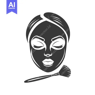 Woman with closed eyes applying face mask with brush
