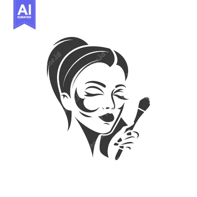 Aset premium populer: Woman with Closed Eyes Holding a Makeup Brush