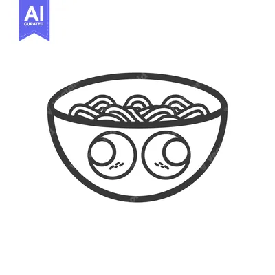 Aset premium populer: A Bowl of Noodles with Two Eggs on the Side