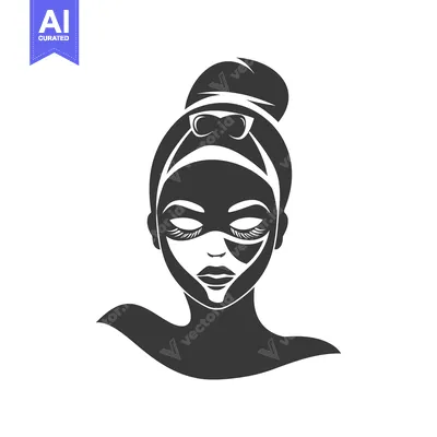 Woman with Face Mask and Bun Hairstyle