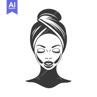 Woman with Face Mask and Hair Wrapped in Towel