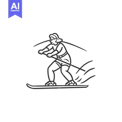 Woman with Glasses Water Skiing