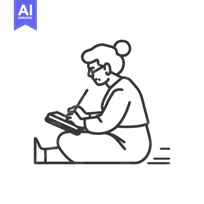 Woman with Glasses Writing in a Notebook