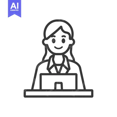Woman with Long Hair Smiling at Laptop
