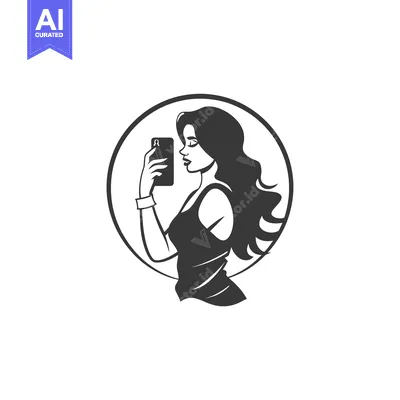 Woman with Long Hair Taking a Selfie with a Smartphone