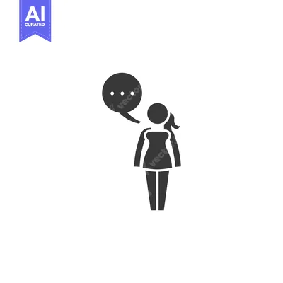 Woman with Speech Bubble Thinking or Talking