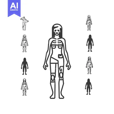 Woman with Visible Skeleton and Bandages