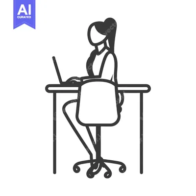 Woman Working on Laptop at Desk with Chair