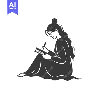 Woman Writing in a Book While Sitting