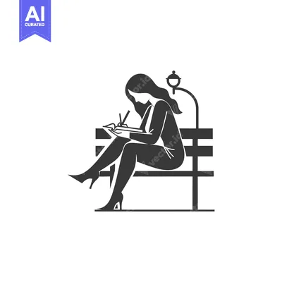Woman Writing in a Notebook on a Bench