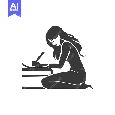 Woman Writing on a Book while Kneeling