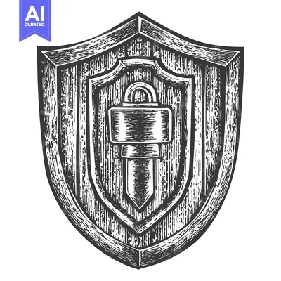 Wooden Shield with a Hammer and Nail Inside