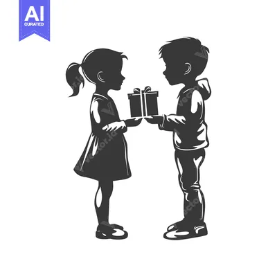 A Boy Giving a Girl a Gift