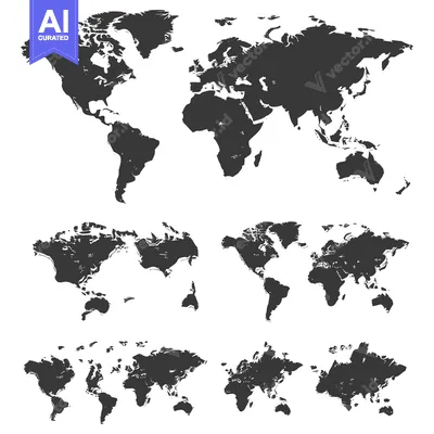 World Map in Various Styles and Scales