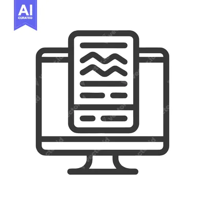 Responsive Design Icon: Desktop Monitor Displaying Mobile Content Outl