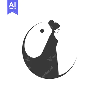 Yin Yang Symbol with a Woman in a Dress