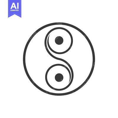 Yin Yang Symbol with Black and White Circles