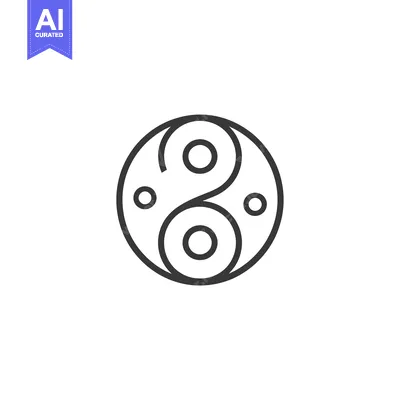Yin Yang Symbol with Circles Inside and Out