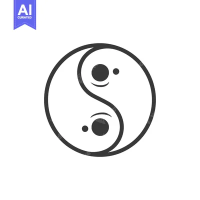 Yin Yang Symbol with Two Small Circles