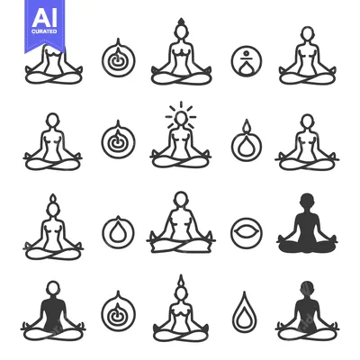Yoga Meditation Poses with Symbolic Elements