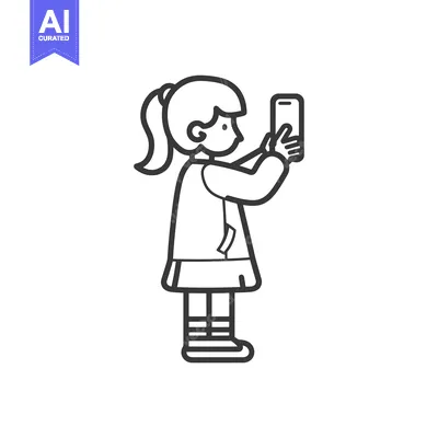Young Girl Holding a Smartphone in Her Hand