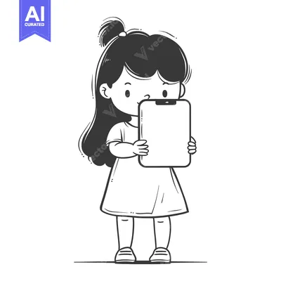 Young girl looking at a smartphone