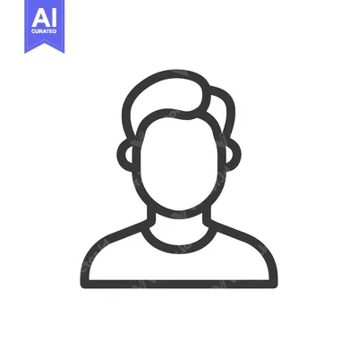 Minimalist Man Icon: Faceless Portrait with Modern Hairstyle in Bold O